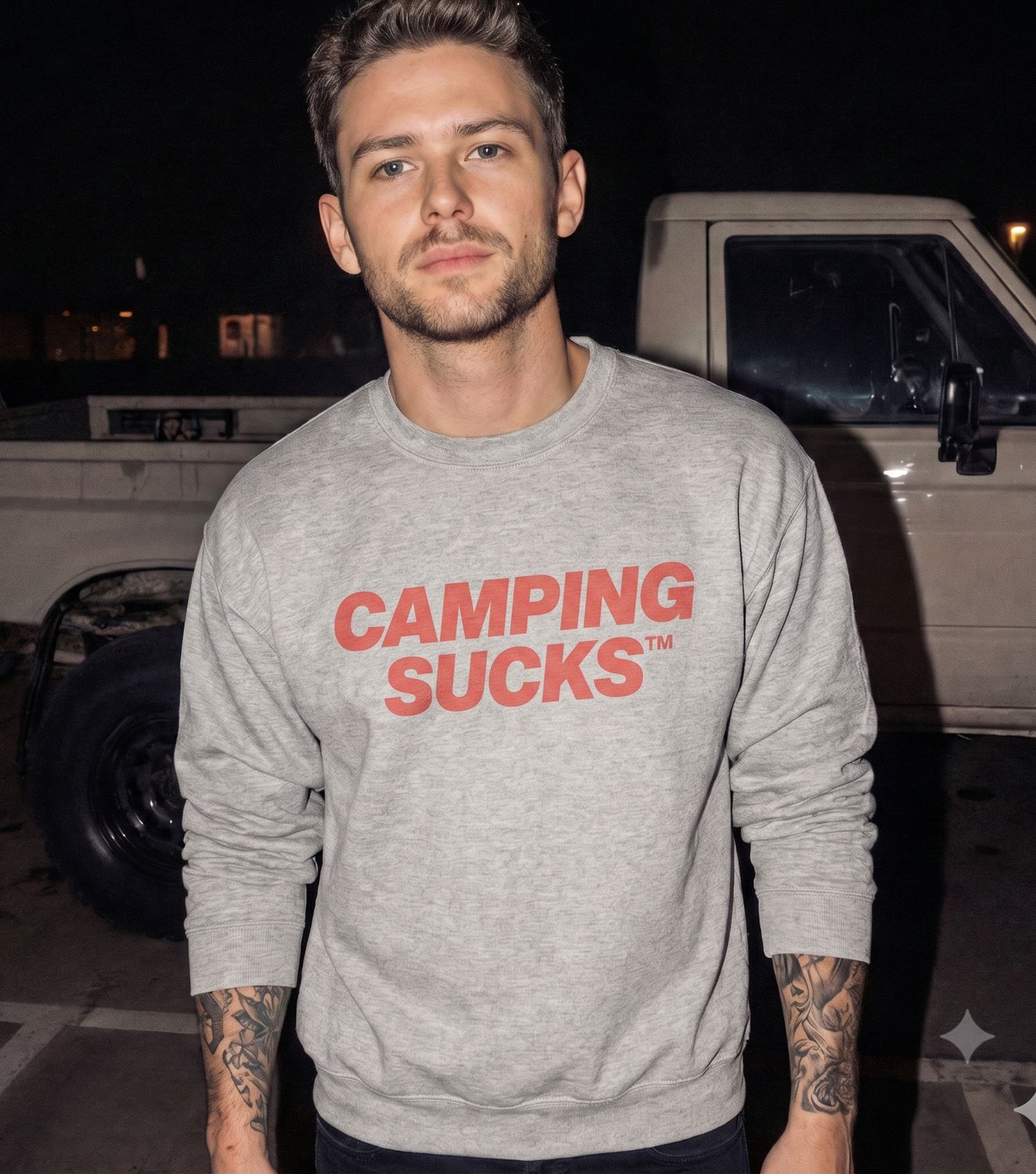 CAMPING SUCKS Comfort Mode Crewneck